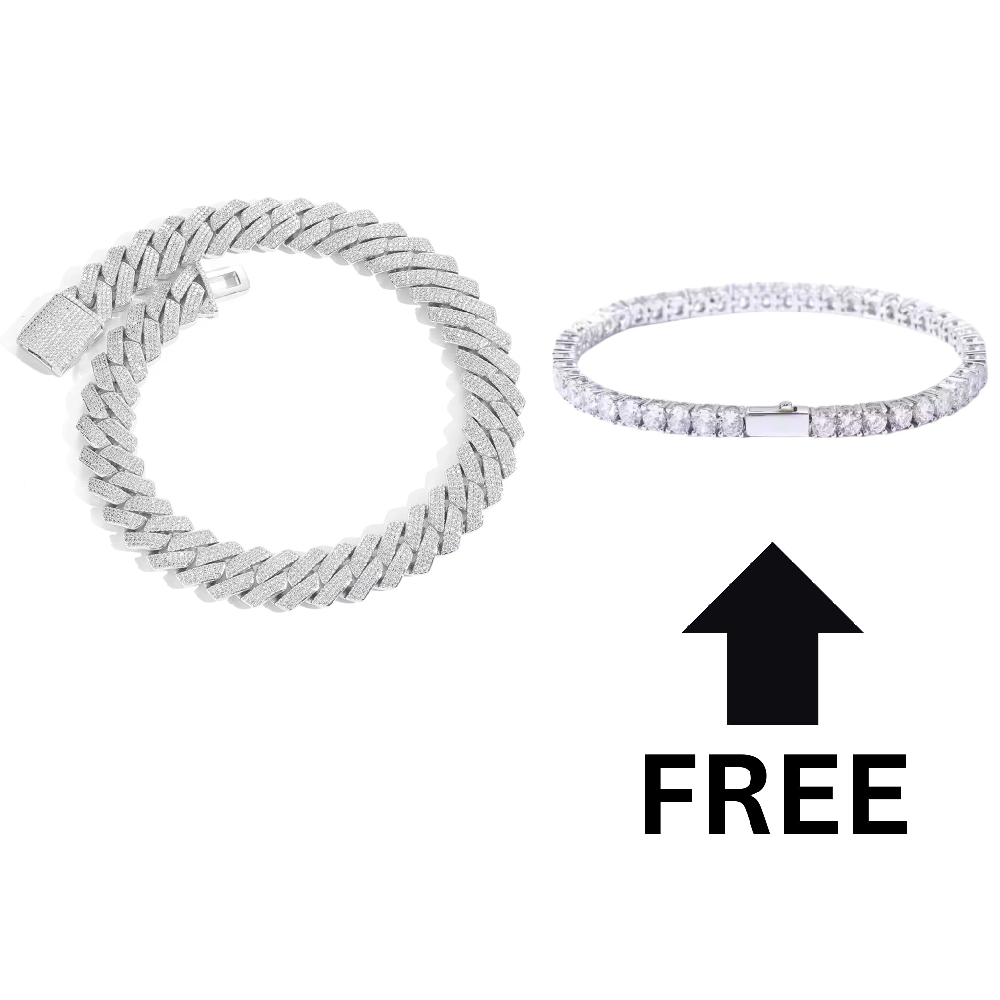 20MM CUBAN + FREE 4MM TENNIS BRACELET