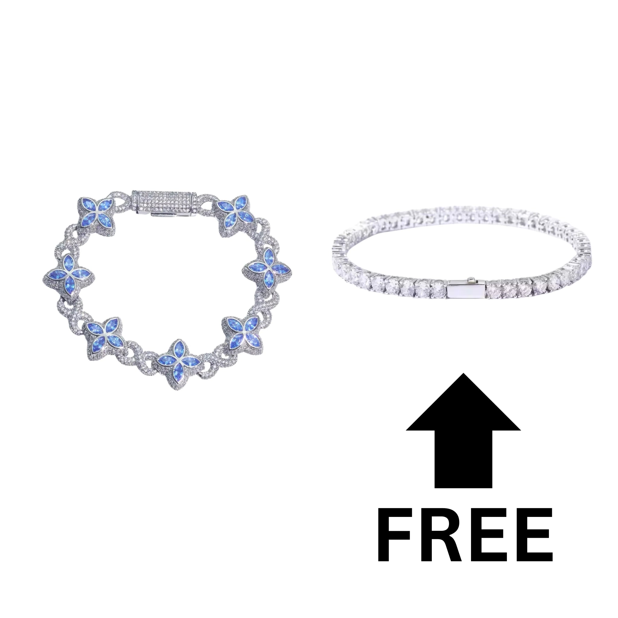 AQUA BRACELET + FREE 4MM TENNIS BRACELET