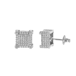 SQUARE EARRINGS - ICED OUT