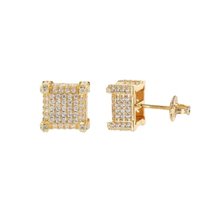 SQUARE EARRINGS - ICED OUT