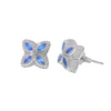 AQUA CLOVER EARRINGS - ICED OUT